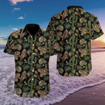 Skull Cactus Embroidery All Over Printed Hawaiian Shirt Size S - 5XL