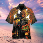 Skull Pumpkin And Ghost Halloween All Over Printed Hawaiian Shirt Size S - 5XL