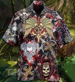 Skull Loves Key All Over Printed Hawaiian Shirt Size S - 5XL