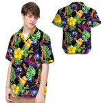 Puerto Rico Skull Tropical Flowers All Over Printed Hawaiian Shirt Size S - 5XL