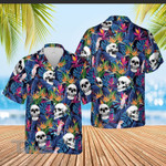 Tropical Forest And Skull All Over Printed Hawaiian Shirt Size S - 5XL