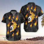 Skull With 8 Ball Pool Billiard All Over Printed Hawaiian Shirt Size S - 5XL