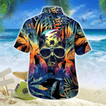 Skull Flower Leaves All Over Printed Hawaiian Shirt Size S - 5XL