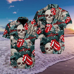Music Skull The Rolling Stone All Over Printed Hawaiian Shirt Size S - 5XL