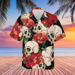 Flower Tropical Skull Colorfuls All Over Printed Hawaiian Shirt Size S - 5XL