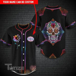 Sugar Skull Mandala Custom Name Baseball Shirt