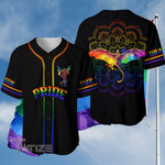 LGBT Pride Dragon Mandala Custom Name Baseball Shirt