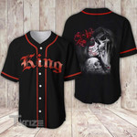 Tattoo King And Queen Skull Couple Baseball Shirt