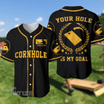 Cornhole Is My Goal Custom Name Baseball Shirt