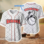 Baseball Player White Custom Name Baseball Shirt