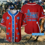 America Ranch Sorting Red Custom Name Baseball Shirt