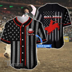 Bull Rider Hat Flag Custom Name Baseball Shirt