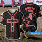 Bull Riding On Faith Jesus Custom Name Baseball Shirt