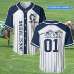 Horse Racing Line Custom Name And Number Baseball Shirt