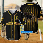 Harness Racing Golden Custom Name Baseball Shirt