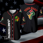 Juneteenth Black Custom Name Baseball Shirt