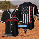 Saddle Bronc Line Flag Custom Name Baseball Shirt