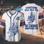 Team Roping Choose Something Fun Custom Name Baseball Shirt