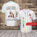 Baseball Tee LGBT - Unicorn Personalized Name Baseball Jersey