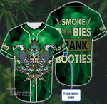 Personalized Custom Name I Smoke Weed Baseball Tee Jersey Shirt