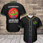 Baseball Tee LGBT - Never underestimate an old man Baseball Jersey 385 Baseball Shirt