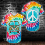 Hippie Car Tie dye Baseball Tee Jersey Shirt Baseball Shirt