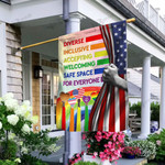Rainbow Diverse Inclusive Accepting Welcoming Safe Space For Everyone LGBT Flag Garden Flag, House Flag