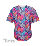 Psychedelic Tropical Aloha Pattern Baseball Shirt