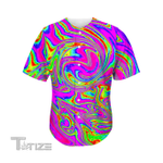 Abstract Psychedelic Liquid Trippy Baseball Shirt