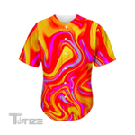 Orange Psychedelic Liquid Trippy Baseball Shirt