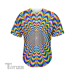 Psychedelic Wave Optical Illusion Men's Baseball Jersey Baseball Shirt