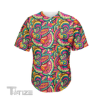 Retro Psychedelic Hippie Pattern Baseball Shirt