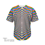 Octagonal Psychedelic Optical Illusion Men's Baseball Jersey Baseball Shirt