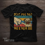 Best Pug Dad Ever Retro Vintage Graphic Unisex T Shirt, Sweatshirt, Hoodie Size S - 5XL