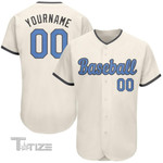 Custom Cream Light Blue-Dark Gray Authentic Father's Day 3D All Over Print Baseball Shirt