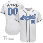 Custom White Light Blue-Dark Gray Authentic Father's Day 3D All Over Print Baseball Shirt