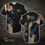 Gift For Father Love Black Horse 3D All Over Print Baseball Shirt