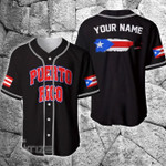 Puerto Rico Flag Custom Name Baseball Jersey Father's Day Gift for Dad Baseball Shirt