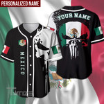 Mexico Skull Flag Custom Name Baseball Jersey Baseball Shirt