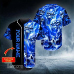 Ghost Blue Skull Custom Name Baseball Jersey Baseball Shirt