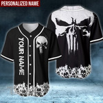Ghost Head Skull Custom Name Baseball Jersey Baseball Shirt