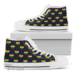 Rainbow Pixel Pride Rainbow LGBT Unisex High Top Canvas Shoes