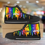 Pride Shoes Lgbt Color Love Wins  Unisex High Top Canvas Shoes