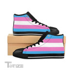 Trans Flag Pride Rainbow LGBT Unisex High Top Canvas Shoes