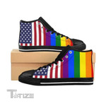 Lgbtq Pride Parade Rainbow Flag Unisex High Top Canvas Shoes