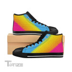 Pansexual Flag Pride Rainbow LGBT Unisex High Top Canvas Shoes