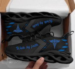 Nurse Walk By Faith Blue Black Clunky Sneakers