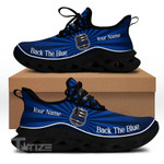 Police Back The Blue Custom Name Black Clunky Sneakers