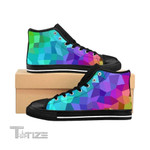 Geometric Abstract Rainbow Pride Rainbow LGBT Unisex High Top Canvas Shoes