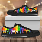 Pride Shoes Lgbt Love Wins Neon Color Low Top Canvas Shoes